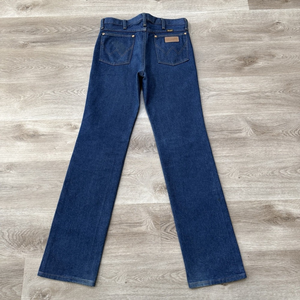 Vintage Wrangler USA Made Raw Dark Denim 936 Bootcut Western Jeans Mens 31x34